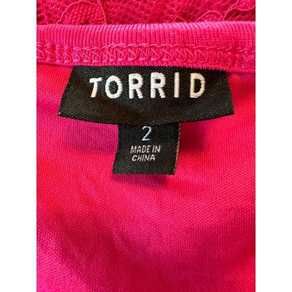 Torrid Pink Lace Halter Cold Shoulder Top Size 2X - Picture 6 of 10